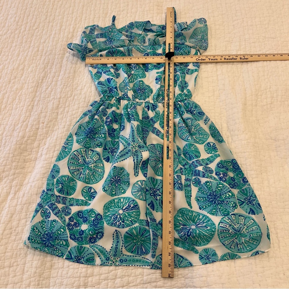 Lilly Pulitzer Sleeveless Ruffle Top Mini Dress Extra Small Sea Life Print Beach - Picture 9 of 13